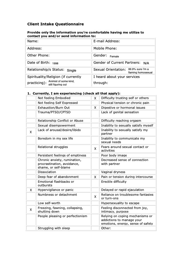 Somatic Therapy CaseStudy Somatic Therapy Somatic Sexology Case Study